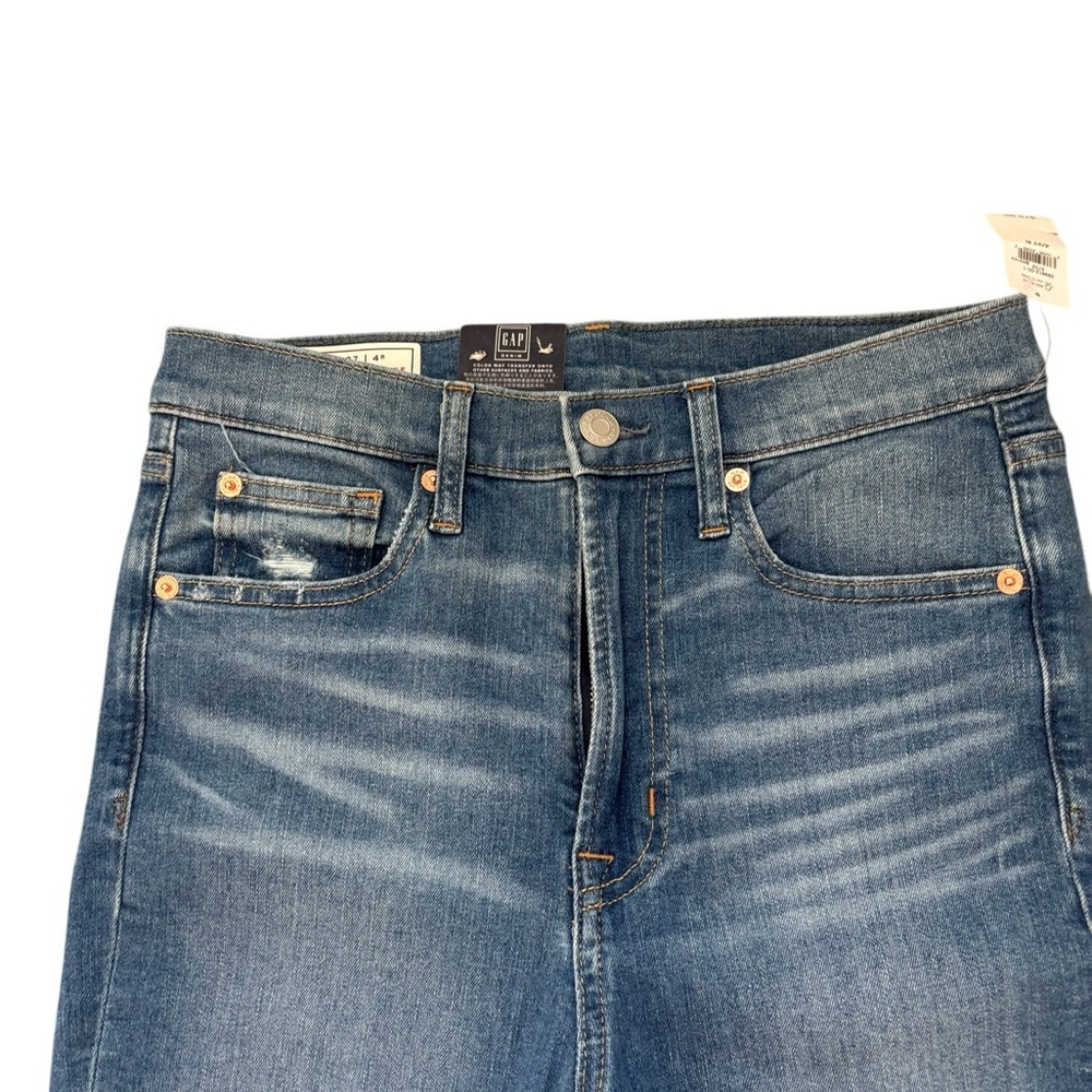 New! Gap Sky High True Skinny Ankle Jeans Distressed Size 27/4 - Picture 3 of 11